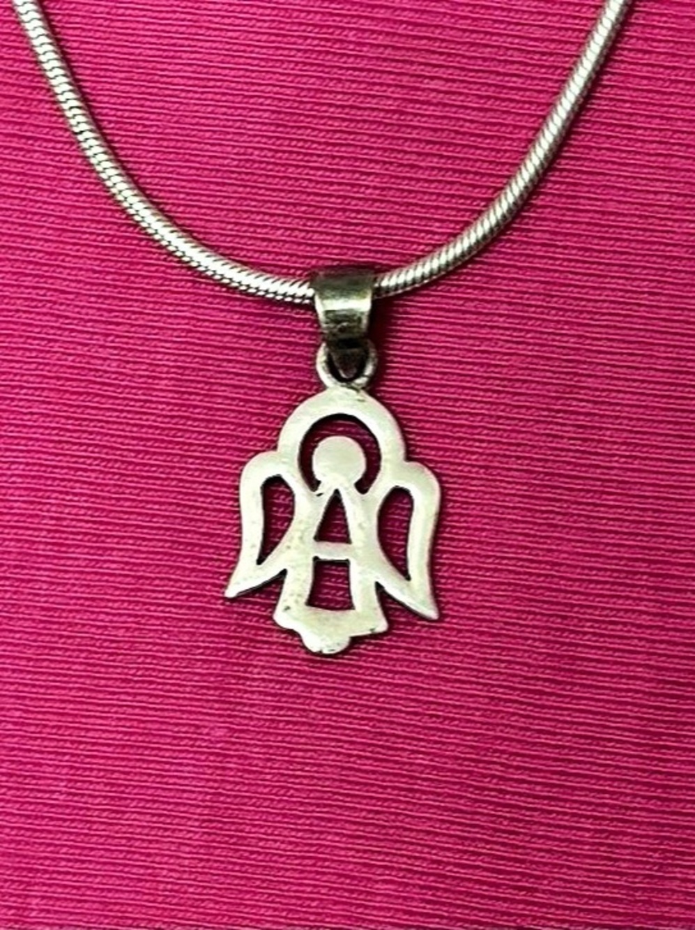 Vintage Retired James Avery Angel Charm on 925 Sterling Silver 18” Chain